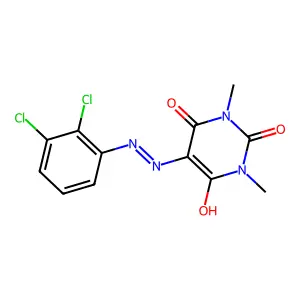 5-[(2,3-Dichlorophenyl)hydrazinylidene]-1,3-dimethyl-1,3-diazinane-2,4,6-trione structure
