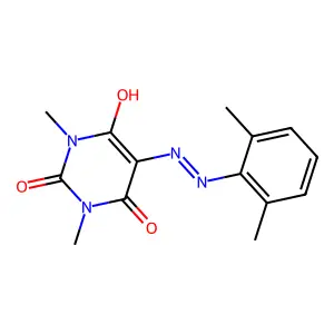 5-[(2,6-Dimethylphenyl)hydrazinylidene]-1,3-dimethyl-1,3-diazinane-2,4,6-trione structure