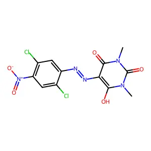 5-[(2,5-dichloro-4-nitrophenyl)hydrazinylidene]-1,3-dimethyl-1,3-diazinane-2,4,6-trione structure