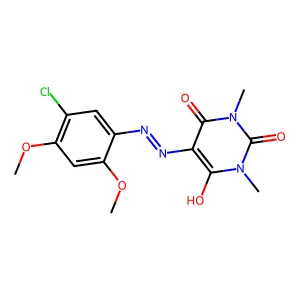 5-[(5-Chloro-2,4-dimethoxyphenyl)diazenyl]-6-hydroxy-1,3-dimethylpyrimidine-2,4-dione structure