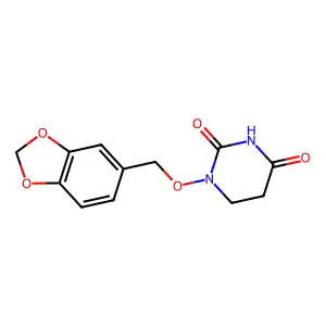 2,4(1H,3H)-Pyrimidinedione, 5,6-dihydro-1-((benzodioxol-5-yl)methoxy)- structure