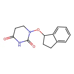 5,6-Dihydro-1-(1-indanyloxy)-2,4(1H,3H)-pyrimidinedione structure