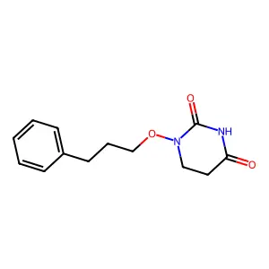 2,4(1H,3H)-Pyrimidinedione, 5,6-dihydro-1-(3-phenylpropoxy)- structure