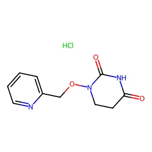 2,4(1H,3H)-Pyrimidinedione, 5,6-dihydro-1-(2-pyridylmethoxy)-, hydrochloride structure