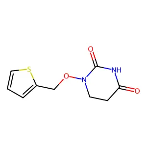 2,4(1H,3H)-Pyrimidinedione, 5,6-dihydro-1-(2-thenyloxy)- structure