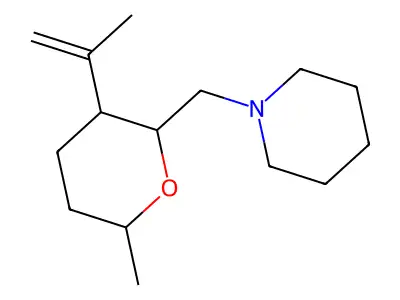 1-[(6-Methyl-3-prop-1-en-2-yloxan-2-yl)methyl]piperidine structure