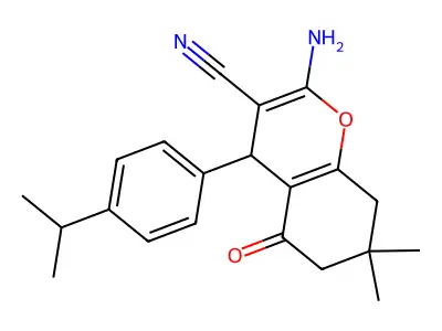 2-amino-4-(4-isopropylphenyl)-7,7-dimethyl-5-oxo-5,6,7,8-tetrahydro-4H-chromene-3-carbonitrile structure