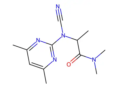 2-[cyano-(4,6-dimethylpyrimidin-2-yl)amino]-N,N-dimethylpropanamide structure