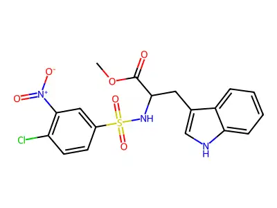 Methyl N-(4-chloro-3-nitrobenzene-1-sulfonyl)tryptophanate structure