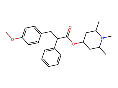 1,2,6-Trimethylpiperidin-4-yl 3-(4-methoxyphenyl)-2-phenylpropanoate structure
