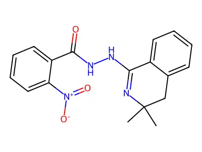 N'-(3,3-dimethyl-4H-isoquinolin-1-yl)-2-nitrobenzohydrazide structure