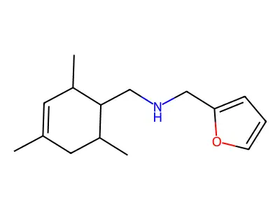 N-(furan-2-ylmethyl)-1-(2,4,6-trimethylcyclohex-3-en-1-yl)methanamine structure