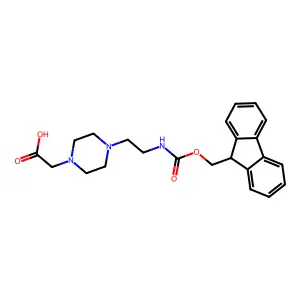 2-(4-(2-((((9H-Fluoren-9-yl)methoxy)carbonyl)amino)ethyl)piperazin-1-yl)acetic acid structure