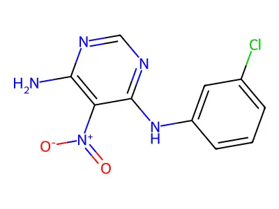 N4-(3-chlorophenyl)-5-nitropyrimidine-4,6-diamine structure