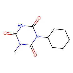 1,3,5-Triazine-2,4,6(1H,3H,5H)-trione, 1-cyclohexyl-3-methyl- structure