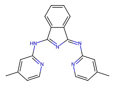 N-(4-methylpyridin-2-yl)-3-(4-methylpyridin-2-yl)iminoisoindol-1-amine structure