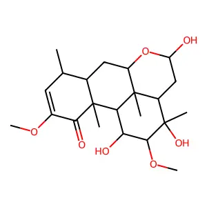 Picras-2-en-1-one, 11,13,16-trihydroxy-2,12-dimethoxy-, (11alpha,12beta)- structure