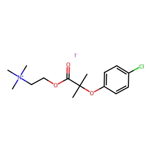 Choline, iodide, 2-(p-chlorophenoxy)-2-methyl propionate structure