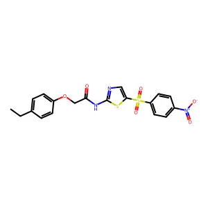2-(4-ethylphenoxy)-N-[5-(4-nitrophenyl)sulfonyl-1,3-thiazol-2-yl]acetamide structure