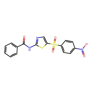 N-(5-((4-nitrophenyl)sulfonyl)thiazol-2-yl)benzamide structure