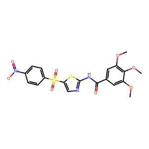 3,4,5-trimethoxy-N-(5-((4-nitrophenyl)sulfonyl)thiazol-2-yl)benzamide structure