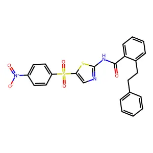 N-(5-((4-Nitrophenyl)sulfonyl)-1,3-thiazol-2-YL)-2-(2-phenylethyl)benzamide structure