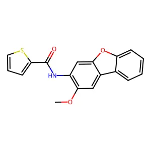 Dibenzofuran, 2-methoxy-3-(2-thiophenecarboxamido)- structure