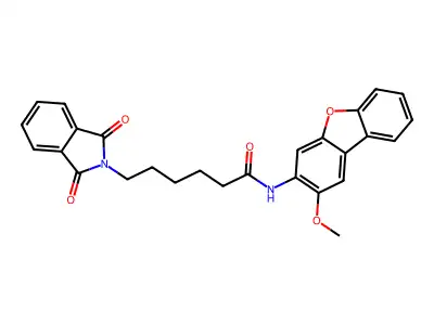 6-(1,3-dioxoisoindolin-2-yl)-N-(2-methoxydibenzo[b,d]furan-3-yl)hexanamide structure