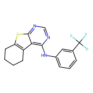 N-[3-(trifluoromethyl)phenyl]-5,6,7,8-tetrahydro-[1]benzothiolo[2,3-d]pyrimidin-4-amine structure
