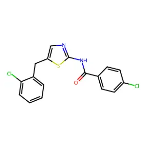 4-Chloro-N-(5-(2-chlorobenzyl)-1,3-thiazol-2-YL)benzamide structure