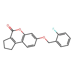 7-[(2-fluorophenyl)methoxy]-2,3-dihydro-1H-cyclopenta[c]chromen-4-one structure