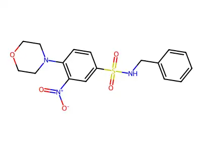 N-benzyl-4-morpholin-4-yl-3-nitrobenzenesulfonamide structure