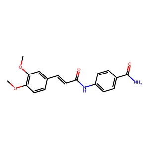 (E)-4-[3-(3,4-二甲氧基苯基)丙烯酰氨基]苯甲酰胺 structure