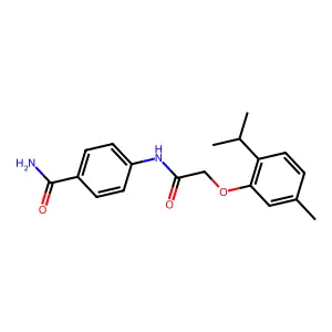4-(2-(2-Isopropyl-5-methylphenoxy)acetamido)benzamide structure