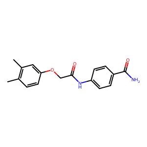 4-[2-(3,4-二甲基苯氧基)乙酰氨基]苯甲酰胺 structure
