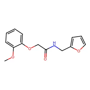 N-(furan-2-ylmethyl)-2-(2-methoxyphenoxy)acetamide structure