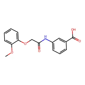 3-{[(2-Methoxyphenoxy)acetyl]amino}benzoic acid structure