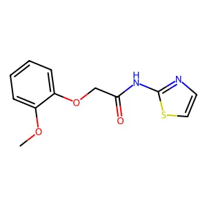 2-(2-methoxyphenoxy)-N-(1,3-thiazol-2-yl)acetamide structure