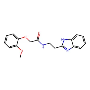 N-[2-(1H-benzimidazol-2-yl)ethyl]-2-(2-methoxyphenoxy)acetamide structure