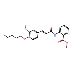 methyl 2-[(2E)-3-(3-methoxy-4-pentyloxyphenyl)prop-2-enoylamino]benzoate structure