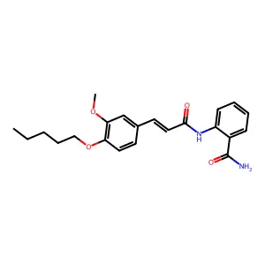 2-({3-[3-Methoxy-4-(pentyloxy)phenyl]acryloyl}amino)benzamide structure