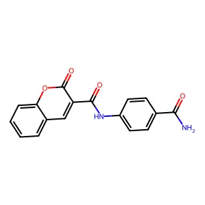 4-[(2-Oxochromen-3-yl)carbonylamino]benzamide structure