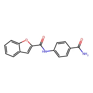 N-(4-carbamoylphenyl)-1-benzofuran-2-carboxamide structure