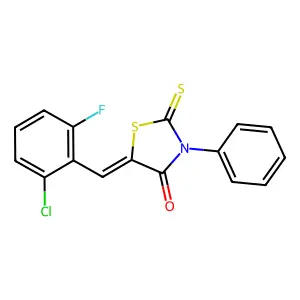 5-[(6-Chloro-2-fluorophenyl)methylene]-3-phenyl-2-thioxo-1,3-thiazolidin-4-one structure