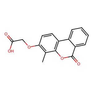 [(4-methyl-6-oxo-6H-benzo[c]chromen-3-yl)oxy]acetic acid structure