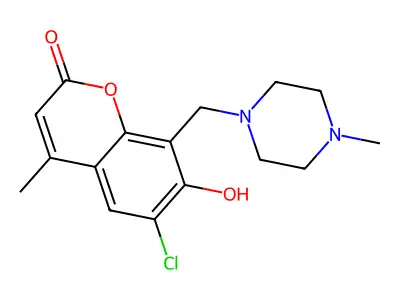 6-Chloro-7-hydroxy-4-methyl-8-[(4-methylpiperazin-1-yl)methyl]chromen-2-one structure
