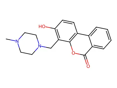 3-hydroxy-4-[(4-methylpiperazin-1-yl)methyl]-6H-benzo[c]chromen-6-one structure