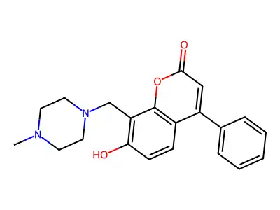 7-Hydroxy-8-[(4-methylpiperazin-1-yl)methyl]-4-phenylchromen-2-one structure