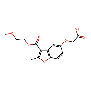 ({3-[(2-Methoxyethoxy)carbonyl]-2-methyl-1-benzofuran-5-yl}oxy)acetic acid structure