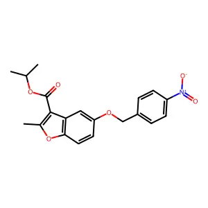 Isopropyl 2-methyl-5-((4-nitrobenzyl)oxy)benzofuran-3-carboxylate structure